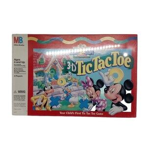 Mickey's 3-D Tic Tac Toe Game Walt Disney Mickey Mouse 1993 Sealed Dented Back